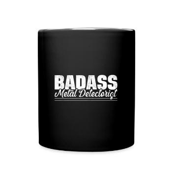 Badass Metallsucher Metalljägermünze - Tasse einfarbig - Schwarz - Vorne