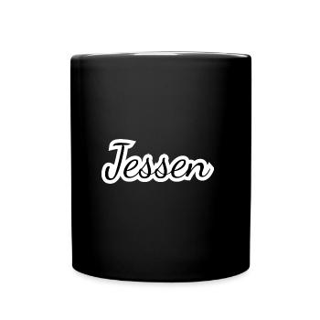 Jessen - Textdesign mit Stadtnamen - Tasse einfarbig - Schwarz - Vorne
