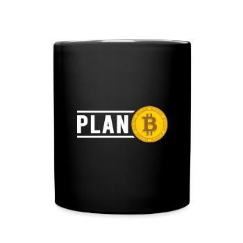 Bitcoin Plan B BTC Satoshi Crypto Hodl Maximalist - Full Colour Mug - black - Front