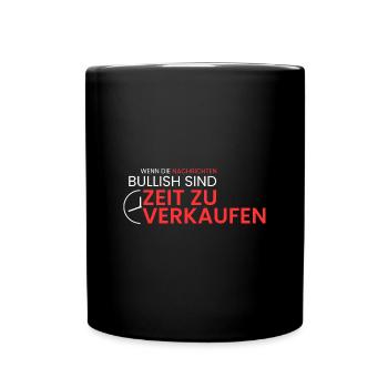 wenn News Bullish sind - Tasse einfarbig - Schwarz - Vorne
