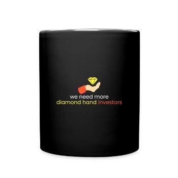 wir brauchen mehr Diamantenhände - Tasse einfarbig - Schwarz - Vorne