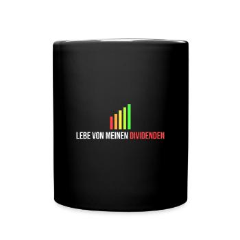 lebe von meinen Dividenden - Tasse einfarbig - Schwarz - Vorne