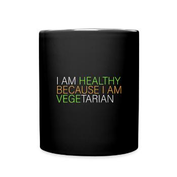Ich bin gesund - vegetarisch - Tasse einfarbig - Schwarz - Vorne