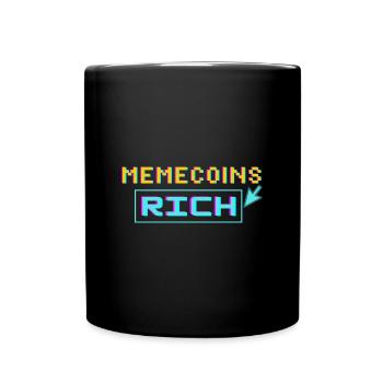 Memecoins -> reich - Tasse einfarbig - Schwarz - Vorne