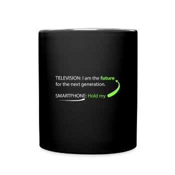 SmarthPhone vs TV - Mug uni - noir - Devant