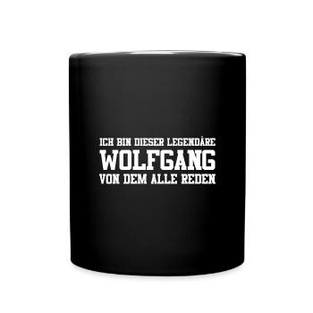 Wolfgang Name Design - Tasse einfarbig - Schwarz - Vorne