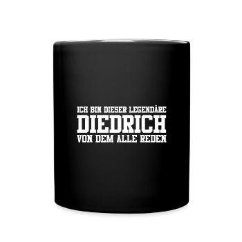 Diedrich Name Design - Tasse einfarbig - Schwarz - Vorne