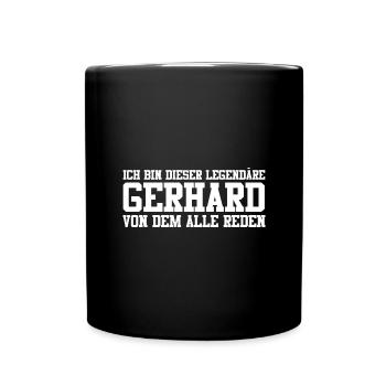 Gerhard Name Design - Tasse einfarbig - Schwarz - Vorne