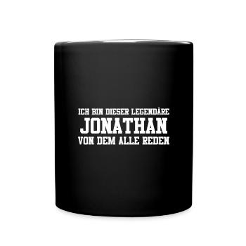 Jonathan Name Design - Tasse einfarbig - Schwarz - Vorne