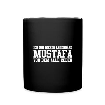 Mustafa Name Design - Tasse einfarbig - Schwarz - Vorne