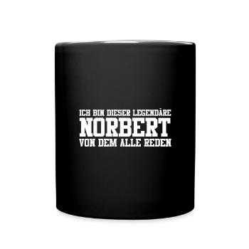 Norbert Name Design - Tasse einfarbig - Schwarz - Vorne