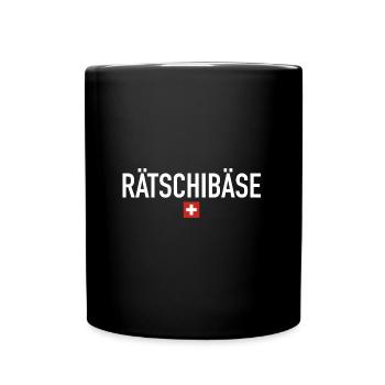 Rätschibäse | Schweiz, Sprichwort, Ski fahren - Tasse einfarbig - Schwarz - Vorne