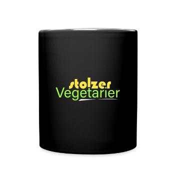 stolzer Vegetarier - Tasse einfarbig - Schwarz - Vorne
