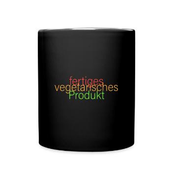 fertiges vegetarisches Produkt - Tasse einfarbig - Schwarz - Vorne