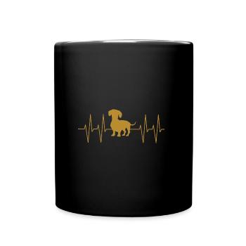 Dachshund Dachshund with heart line my dachshund - Full Colour Mug - black - Front