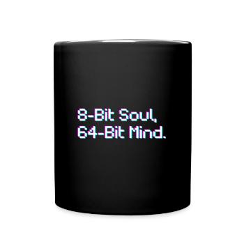 8 Bit Soul, 64 bit heart - Full Colour Mug - black - Front
