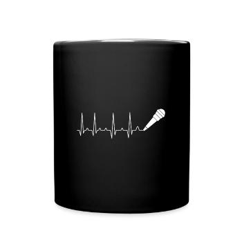 Microphone Heartbeat Singing Karaoke Music Lover - Mug uni - noir - Devant