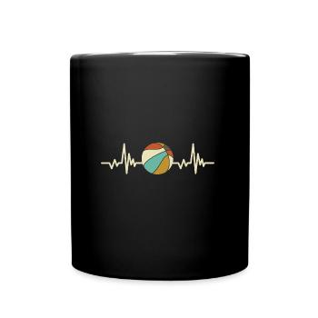 Basketball heartbeat basketball player retro pulse - Full Colour Mug - black - Front