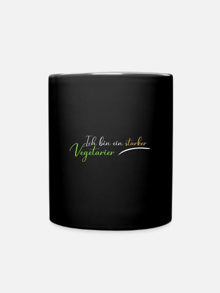 Ich bin ein starker Vegetarier - Tasse einfarbig - Schwarz
