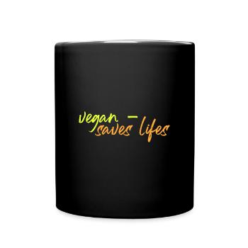 végétalien - sauve des vies - Mug uni - noir - Devant