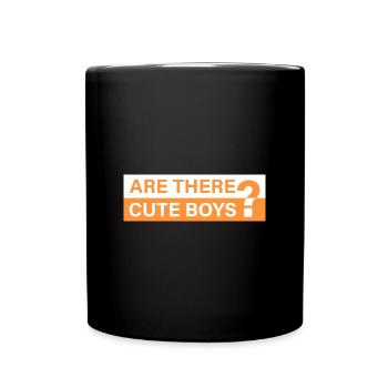 Are there cute guys? - Full Colour Mug - black - Front