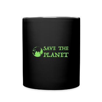 Save the planet | Earth, environment, sustainable, nature - Full Colour Mug - black - Front
