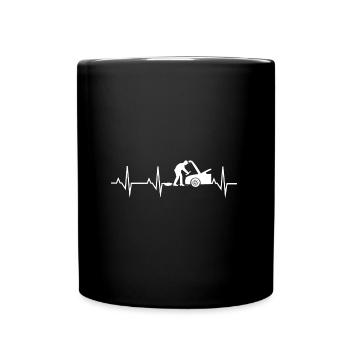 Handwerker KFZ Mechaniker EKG Herzschlag - Tasse einfarbig - Schwarz - Vorne