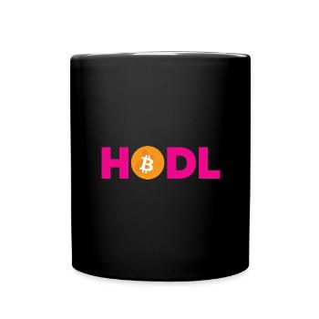 Bitcoin Plan B BTC Satoshi Crypto Hodl Maximalist - Full Colour Mug - black - Front