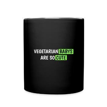 vegetarische Babys sind so süß - Tasse einfarbig - Schwarz - Vorne