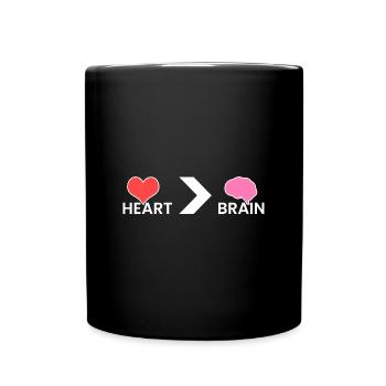 Heart > brain - Full Colour Mug - black - Front