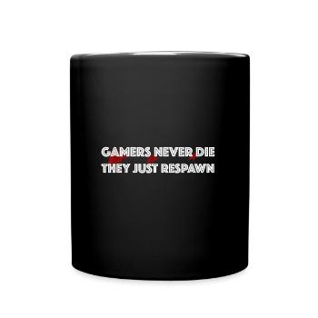 Les joueurs ne meurent jamais | Contrôleurs, drôles de dictons - Mug uni - noir - Devant