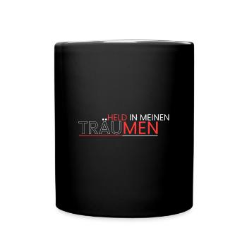 Held in meinen Träumen - Tasse einfarbig - Schwarz - Vorne