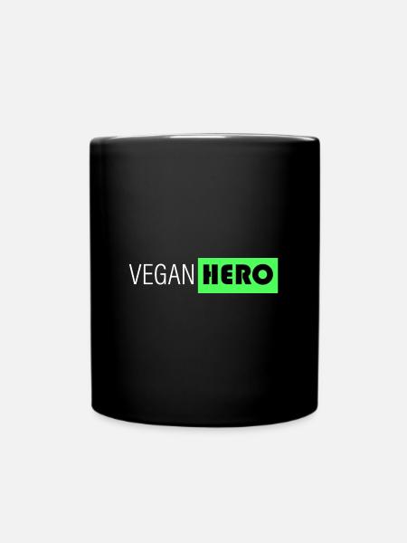 veganer Held - Tasse einfarbig - Schwarz