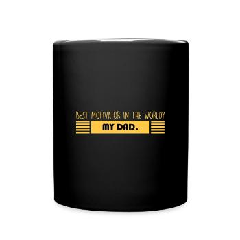 Papa: Bester Motivator - Tasse einfarbig - Schwarz - Vorne