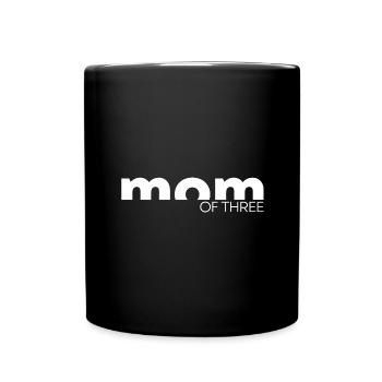Mama von Drei Dreifache Mutter Muttertag Geschenk - Tasse einfarbig - Schwarz - Vorne