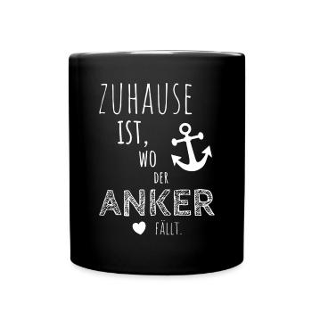 La maison est l'endroit où tombe l'ancre - Mug uni - noir - Devant