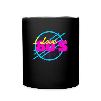 I Love 80s retro dance Musik vintage - Tasse einfarbig - Schwarz - Vorne