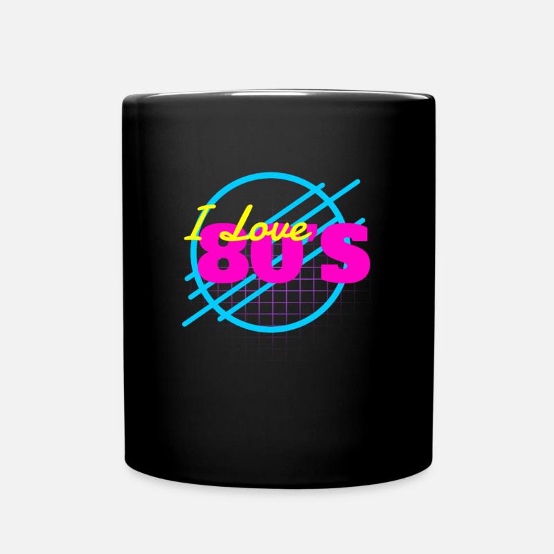 I Love 80s retro dance Musik vintage - Tasse einfarbig - Schwarz