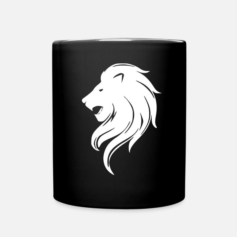 Löwe - Symbol - Tasse einfarbig - Schwarz