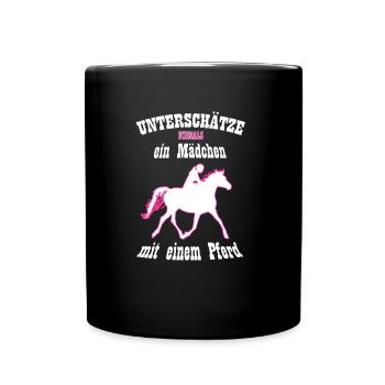 horse saying never underestimate a girl - Full Colour Mug - black - Front