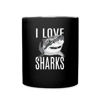J'aime les requins - Mug uni - noir - Devant