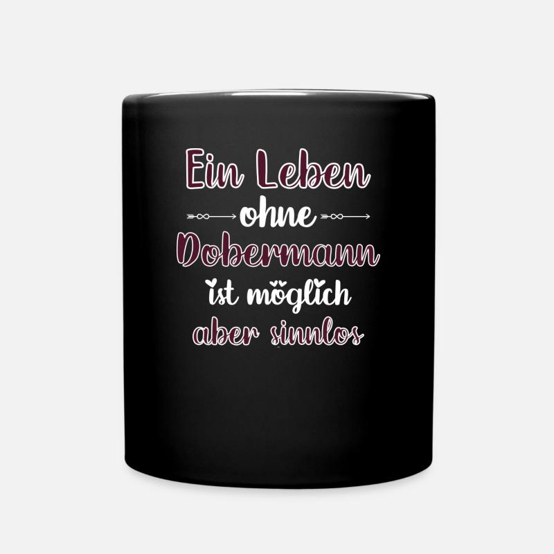 Dobermann - Tasse einfarbig - Schwarz