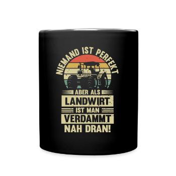 Landwirt Traktor Bauer Landwirtschaft Geschenk - Tasse einfarbig - Schwarz - Vorne