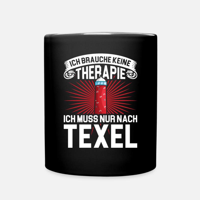 Texel Insel Leuchtturm Holland - Tasse einfarbig - Schwarz