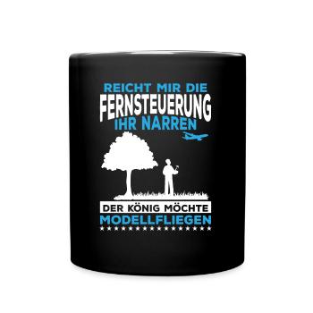 Modellfliegen Modellflug Modellflieger Hobby - Tasse einfarbig - Schwarz - Vorne