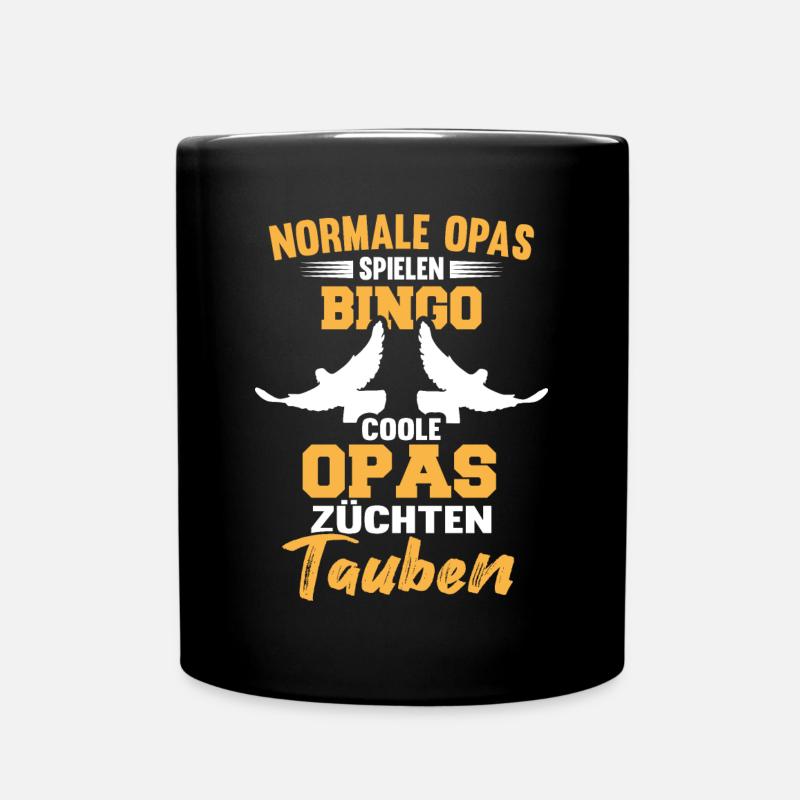 Taubenzüchter Opa Bingo Brieftauben Tauben - Tasse einfarbig - Schwarz