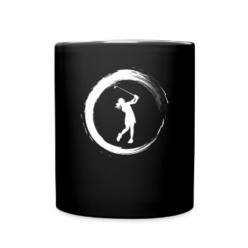Golferin - Tasse einfarbig - Schwarz - Vorne