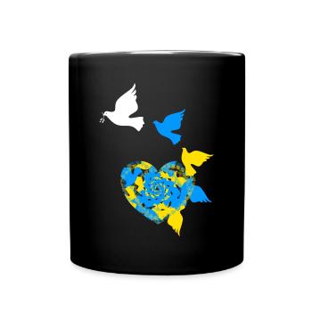 Ukraine - Tasse einfarbig - Schwarz - Vorne