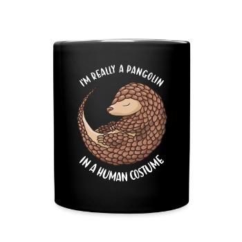 Je suis vraiment un pangolin dans un costume humain Pangolin - Mug uni - noir - Devant