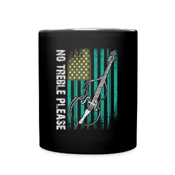 More bass - no treble - double bass with flag - Full Colour Mug - black - Front